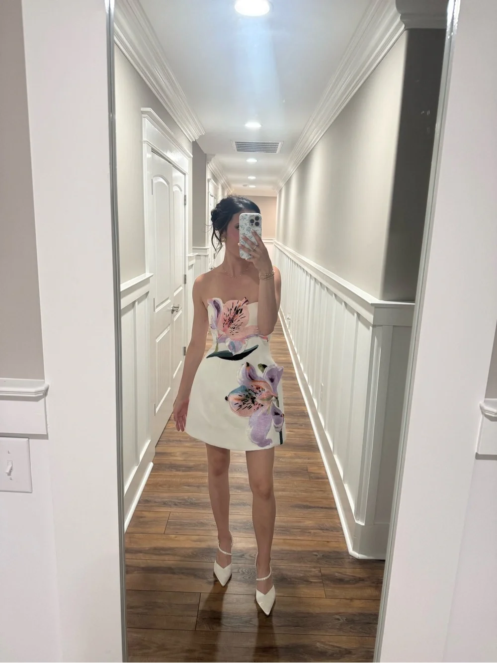 Leo Lin Rosario Floral Appliqué Bustier Mini Dress - Picture 2 of 2